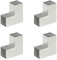 vidaXL 4x Pfostenverbinder L-Form 2 Hülsen Balkenschuh Holzverbinder Eckverbinder Pfostenecke Balken Verbinder Feuerverzinkt Verzinktes Metall 91x91mm