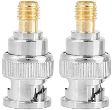 2 pezzi da BNC maschio a SMA femmina connettore RF Adattatore coassiale Test Convertitore Connettore Convertitore CoreTest in rame placcato in oro