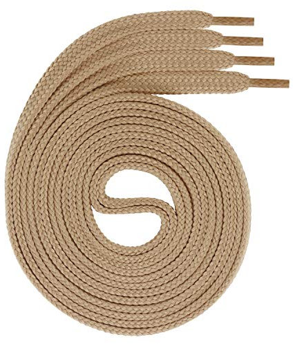 Swissly 1Paar Flache Schnürsenkel für Sneaker und Sportschuhe - sehr reißfest - ca. 7,0 mm breit aus 100% Polyester, Farbe: Camel Länge: 150cm