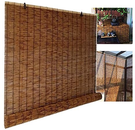 XYNH Store Enrouleur Bambou, Rideau De Roseau, Filtrage De La Lumière/Étanche/Anti-UV, Store Exterieur Enrouleur pour Patio/Jardin/Fenêtre/Porte/Cuisine, Store en Bambou