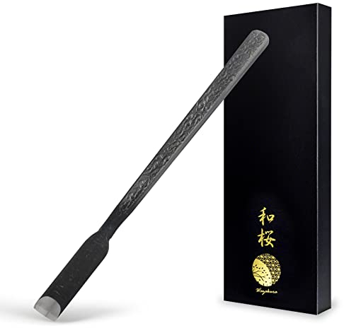 Wazakura Edelstahl Gebogen Bonsai Jin Meißel 7.2 Zoll (185mm) Made in Japan Deadwood Carving Tool, Japanische Shari Bark Scraper, Detail Woodworking Gouge - Silber