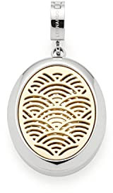 Leonardo Marla Clip&Mix Anhänger aus Edelstahl 1 Stück, aufklappbares Medaillon mit Durchbruch-Ornament und Glaskristall bicolor, Damenschmuck, 021581