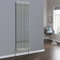 NRG 1800 x 544mm Chrome Flat Radiator Vertical Single Design Bathroom Central Heating Radiators with Angled Manual Pair of Valves