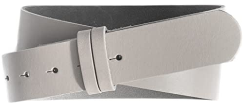 Luca Kayz Ledergürtel Wechselgürtel ohne Wechselschnalle CALVADOS 4cm Light Grey 100cm