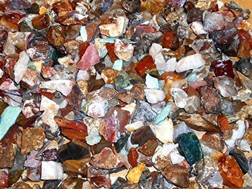 Rockhound's 1st Choice Rock Tumbler Gem Refill Kit Old California Miner's Mix Rough-Agates,Petrified Wood, Jasper, Quartz,Obsidian, Much More! 8 oz, Mixed