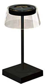 Konstsmide Lampe de table design Scilla | Noir | Intérieur/Extérieur | Lampe de table USB | Aluminium/Verre | 2 couleurs de lumière | Autonomie jusqu'à 20h | 7816-750, 10cm (L)/10cm (L)/36cm (H)
