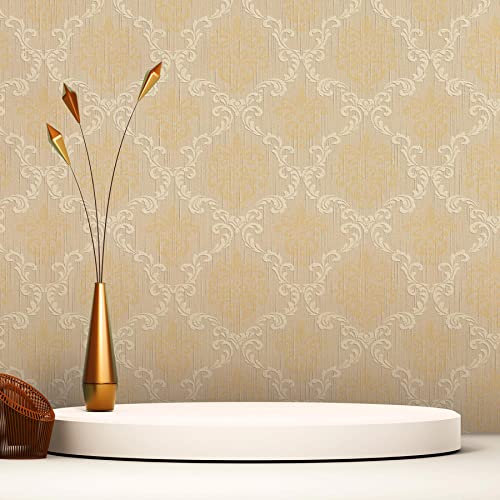 TADESSI Tapete Barock Samuel M1-No.3781 | Vliestapete | Beige | Gelb | Klassik | Barocktapete