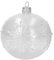 Keyhomestore- Set 4 palline per albero di Natale in vetro, color bianco e decoro fiocco di neve argento. Decorazione per albero di Natale da interno. Diametro 8 cm