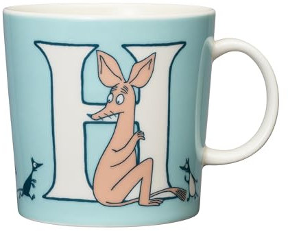 Arabia Mumin Becher ABC Buchstabe: H aus weißem Porzellan, Maße: 12 x 9,4 cm, Fassungsvermögen: 0,4l, 1066901