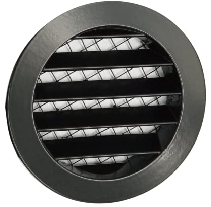 SYSTERM Rejilla de ventilación (aluminio, aluminio, diámetro 250), color negro