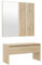 Makastle Flurgarderoben Set Wandgarderobe-Set Flurset Flurmöbel Schuhbank mit Sitzfläche, Flurgarderobe, Flurmöbel Kompaktgarderobe Garderobenset Dielenmöbel, Sonoma-Eiche Holzwerkstoff