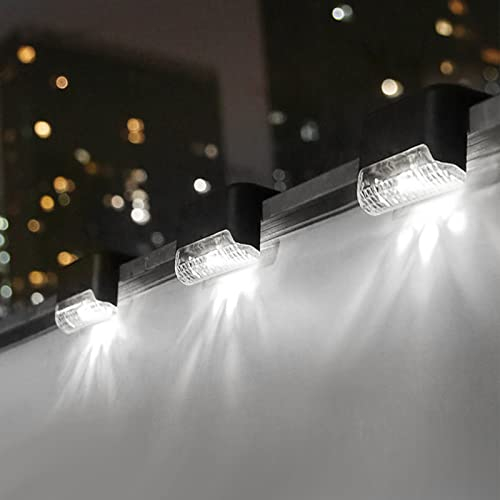 XLSBZ Solarlampen für Außen Garten,12 Stück Solar Deckleuchten IP65 Wasserdichte Draussen Garten Licht Solarleuchte für Terrasse, Garten Dekoration,Zaun,Stufen und Treppen (Weißes Licht, Schwarz)