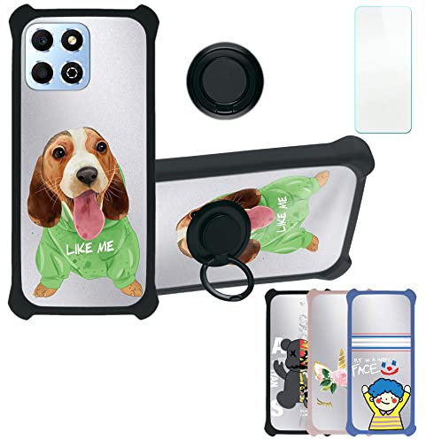 Aroepurt Case for Honor Play 30m Case Compatible with Honor Play 30m Phone Case Cover [with Tempered Glass Screen Protector][PC + TPU 2 in 1] [Silver Reflect Light] DYH-SSG