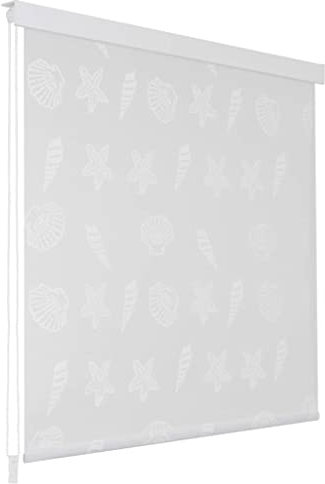 Homgoday Duschrollo Duschvorhang Badewannenvorhang Rollo Badrollo Badewannenvorhang Seilzugrollo für Dusche & Badewanne Schnelltrocknendes Rollo 120 x 240 cm Seesternmuster