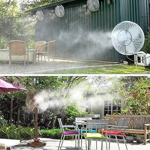 12IN/14IN/16IN Outdoor Misting Fan Kit, Fan Mist Cooling Ring for Outdoor, Garden Plants Misting Irrigation System for Mist Fan, Independent Valve for Control (Size : 16IN)