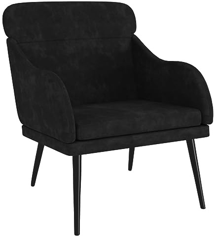 vidaXL Sessel Relaxsessel Relaxstuhl Loungesessel Polstersessel Wohnzimmersessel Lesesessel Fernsehsessel Polsterstuhl Schwarz 63x76x80cm Samt