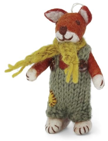Gry & Sif Handmade & Fairtrade Certified Stylish Danish Design X Artisans from Nepal | Tier-Figuren aus Filz - Fuchsfamilie | Deko-Figuren zum Hinstellen | 12cm