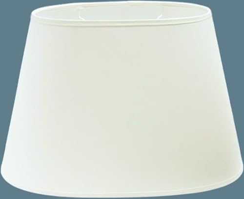 Tisch-Lampenschirm *oval*, Cotton off white Du=30 /Do=25/H=17cm Befestigung unten E27 (optional lieferbar Reduzierring auf E14)