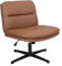 ELECWISH Armless Desk Chair, Home Office Chair, No Wheels, PU Leather Cross Legged Desk Chairs for Bedroom, Adjustable Swivel Wide Seat Computer Chair, for Office, Living Room(Brown)