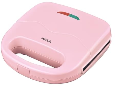 Jocca - Sandwichera 2 Rebanadas Línea Sweet - Placas Grill Antiadherentes - Termostato Ajustable - Rosa