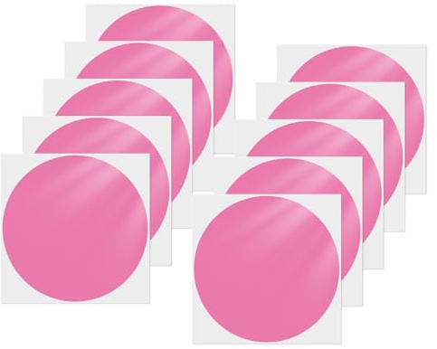 YIKIADA Rosa Klebepunkte Aufkleber 152 mm Vinyl Selbstklebende Wasserdicht Punkt Etiketten Abnehmbar Runde Bodenaufkleber für Büro Schule Kinder 10 Stück