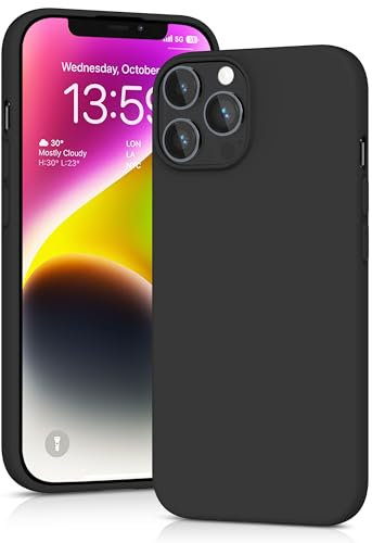 YATWIN Silicone Case for iPhone 13 Pro Max, Soft-Touch, Shockproof, DustProof, Antiskid Full Body Armour Phone Cover for Apple iPhone 13 Pro Max - Black