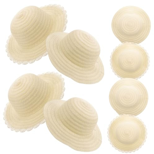 OFFSCH 8-teiliges Diy-strohhut-set Zum Bemalen Für Kunstprojekte Sonnenschutzhüte Zum Basteln