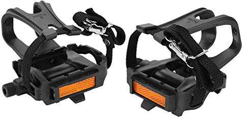 Nikou 1 Paar Mountainbike-Pedale, Nylon-Fahrradpedale, Zehenklammern, Riemen für Fixie-Mountainbikes-Zubehör, 11,2x7,9cm