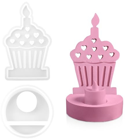 Zfseyuh 2 Stücke Silikonform Einschieber, Silikonformen GießFormen Kerzenhalter DIY Kuchen Silikon GießForm für Geschenke, Ornamente, Heimdekoration
