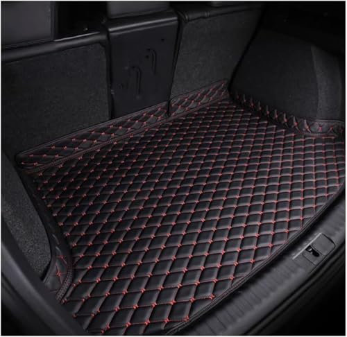 LIMINFACAI Auto PelleTappetini Bagagliaio per Jeep Avenger 2023-2024, Vasca Baule Impermeabile Antiscivolo AntiGraffio Protezione Interni Accessori,A/Black-Red