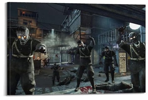 YIHAIKAI Game Poster Call of Duty Zombies Poster Decorative Painting Canvas Wall Posters And Art Picture Print Modern Family Bedroom Decor Posters 12x18inch(30x45cm)