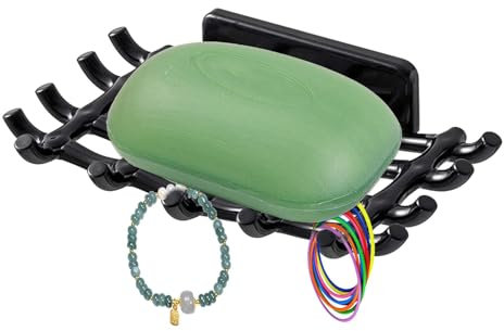 Support mural Soapbar | Porte-éponge en rotin | Support adhésif sans perçage pour barre de savon peu encombrante pour douche, baignoire, évier de cuisine, buanderie | Porte-savon étanche et sans perça