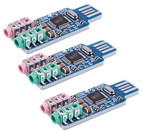 Gbloodst 3 x contrôleur gratuit carte son USB CM108 Carte son USB Puce bleue