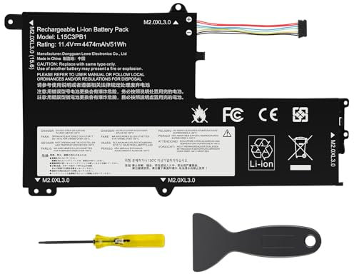 ASUNCELL 11.4V/51Wh L15C3PB1 Batterie d'ordinateur Portable pour Lenovo IdeaPad 330S-14AST 330S-14IKB 330S-15ARR 330S-15AST 330S-15IKB GTX1050 Series, L15M3PB0 5B10Q39202 L15L3PB0