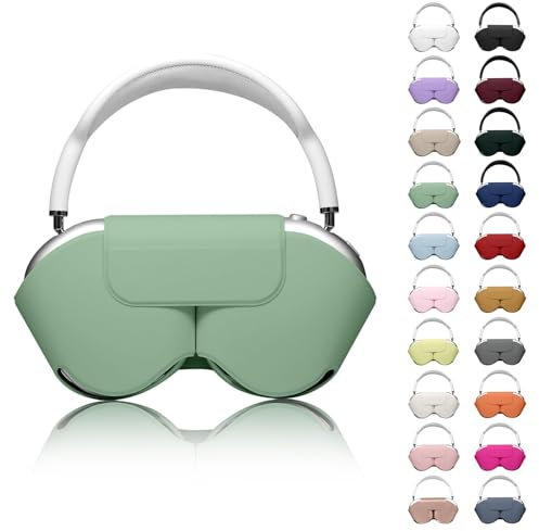 Youtec for Apple Airpods Max Case,Headphones Protective Case for AirPod Max Supports Sleep Mode, Anti-Scratch and Anti-Dust,Airpod Pro Max by PU Leather,Grass Green 2