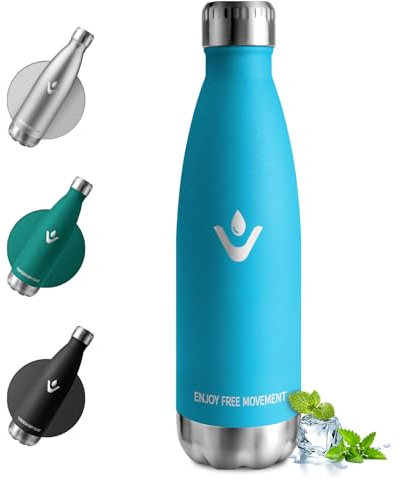 Botella Termica 750ml, Botella de Agua Reutilizable con Doble Aislamiento, Cantimplora Acero Inoxidable sin BPA, A Prueba de Fugas, Termo Agua para Niños, Escuela, Oficina, Gimnasio y Deporte