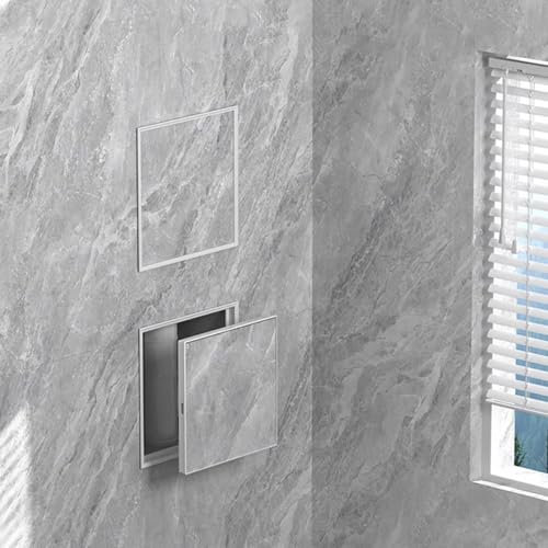 Revisionsklappe Trockenbau Versenkte Revisionsklappe für Fliesen, Selbstklebende, Versteckte Revisionsklappe, Abnehmbare PVC-Revisionstür, Abdeckung von Sanitär- und Elektroleitungen(Gray,15x20cm/6x7.