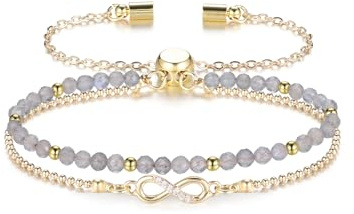 CrystalTears 7 Chakra Heilstein Armband Unendlichkeit Symbol Infinity Goldene Armkette Damen Edelstein Charms Schmuck Geschenk