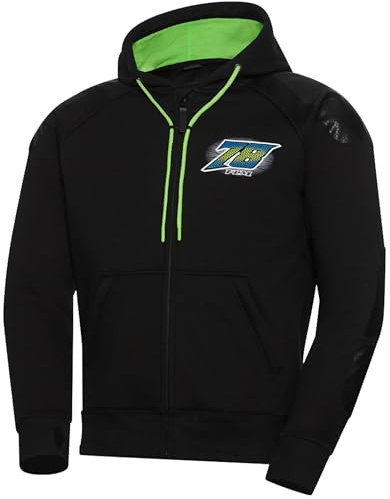 FLM Drift Sport Hoodie mit Protektoren - Schutzklasse A - Luftdurchlässig - CORDURA Verstärkung - Schwarz