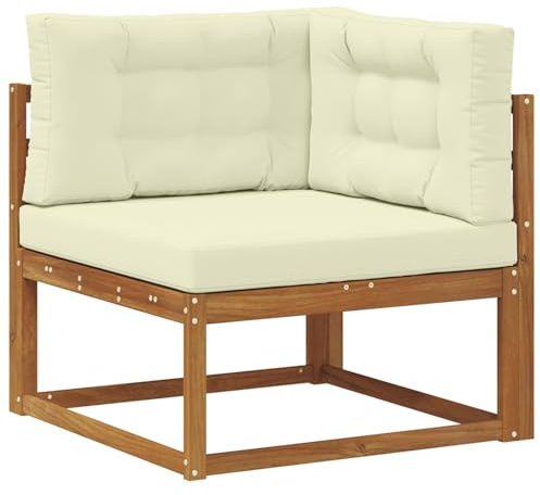 vidaXL Outdoor Ecksofa Massivholz Akazie Natur, Balkon, Moderne Gartenmöbel, Modulares Outdoor-Design, Langlebiges Sofa, Flexible Wohnkonfiguration