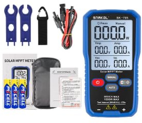 VeftBltrem Misuratore di Potenza Fotovoltaica MPPT 1000W – Pannello Solare Tester MPPT con Display LCD 3,2″, Multimetro per Pannelli Solari per Voc, Auto/Manuale, Compatibile Moduli PV 80 V / 35 A