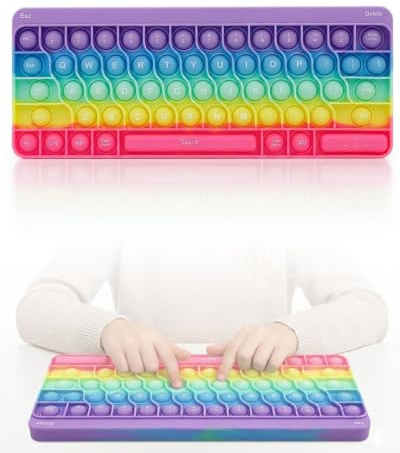 KRVNTH Pop It Tastatur 1 STK. – Sensorisches Fidget Plopper Spielzeug für Stressabbau & Reisebeschäftigung, ab 1 Jahr