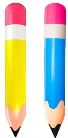 Deko Einschulung Luftballons Einschulung, 2 Stück Aufblasbare Bleistift Ballons In Gelb Und Blau,Schulanfang Deko Für Kindergeburtstage Und Schulfeiern（70 Cm）