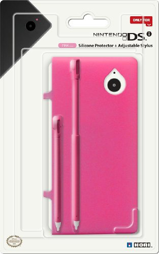 Hori Coque de protection en Silicone pour Nintendo DSi - avec 2 Stylets de taille ajustable - Rose - Accessoire Licence Officielle Nintendo DSi