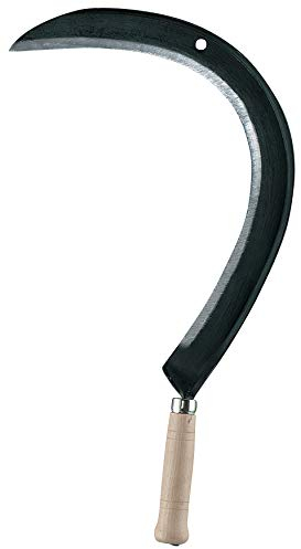 Leborgne Faucille à broussailles, Lame coudée, Avec protège-lame, Longueur lame: 50 cm, Acier forgé et trempé, Noir