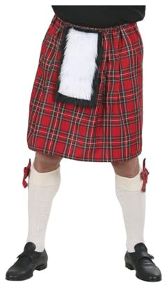 W WIDMANN MILANO Party Fashion - Schottenrock für Erwachsene, karierter Rock, Kilt, Tartan, Karneval, Mottoparty