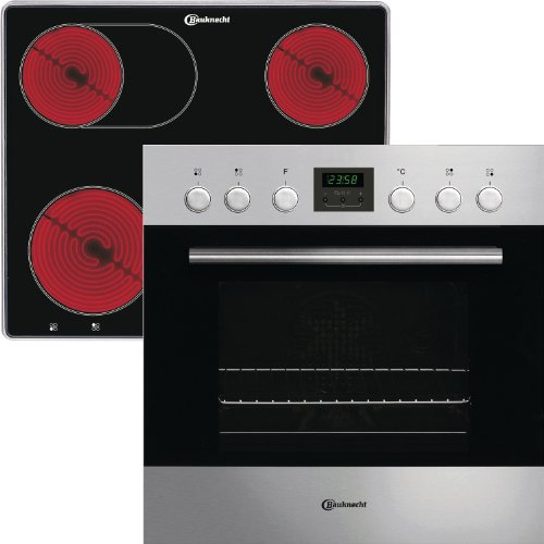 Bauknecht heko 75bv10 in encastrable-Combinaison/A/Plaque de cuisson Cuisinière : verre céramique Four/Couleur : Noir/Multi 5/Back tiroir en acier inoxydable 2-fach Edelstahl- Schwarz