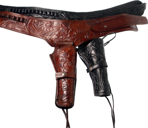Leder Holster Halfter Waffenholster Westernholster verziert für Peacemaker Colt braun 38 bis 44 (40)