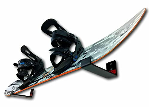 StoreYourBoard Nackter Schnee | Snowboard Display Wandhalter | Pulverbeschichtung (Groß - Schwarz)