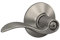 SCHLAGE F40VACC619 Accent Door Lever Bed & Bath Privacy Lock, Satin Nickel, 1 Pack